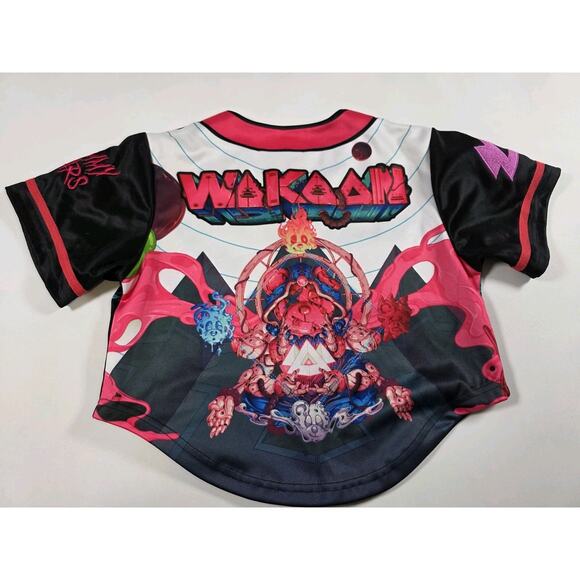 Scummy Bears x Wakaan Cropped Jersey Women’s Small Hot Pink Black Teal - Picture 6 of 6